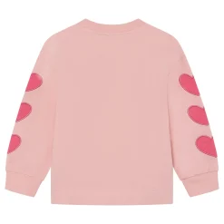 Fleeces And Sweatshirts|Tops>Minymo Heart Sweatshirt 3-8 Pink