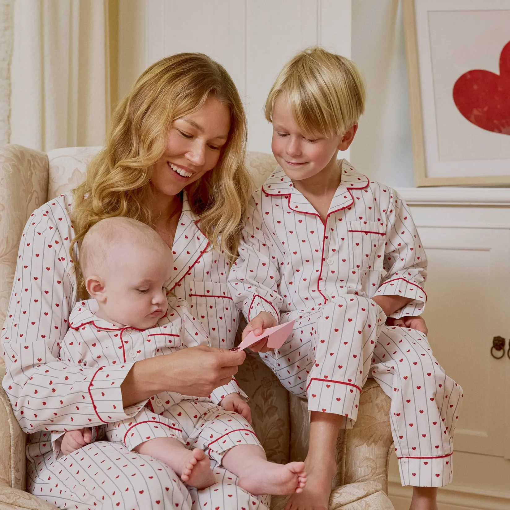 Underwear|Pajamas>Petit Lem Hearts Pajamas Ivory