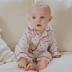Pajamas|Pajamas>Petit Lem Hearts Pajamas 3-24m Ivory