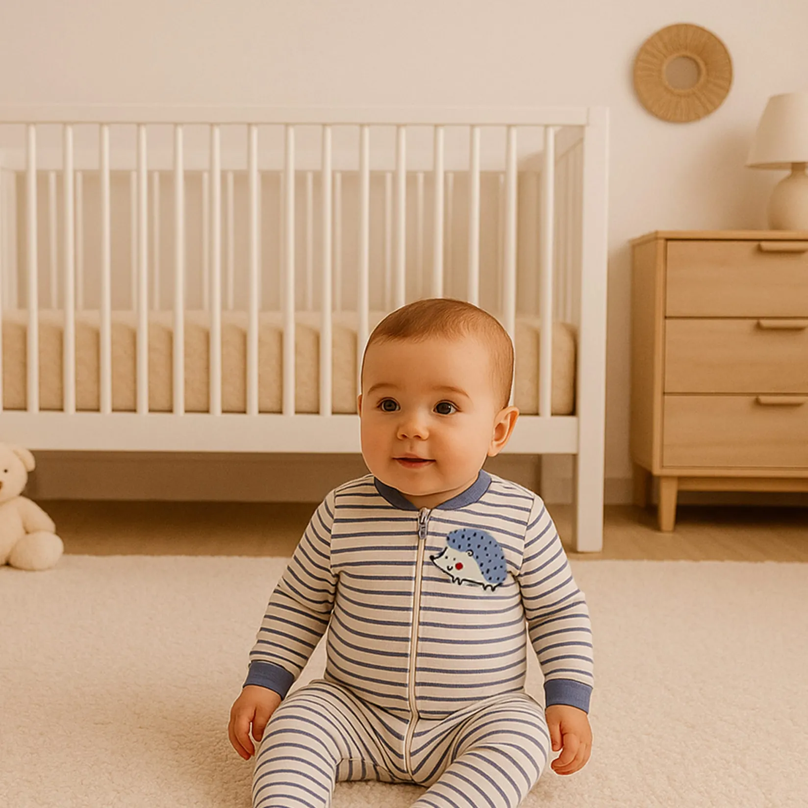 Pajamas|Pyjamas>Bebe Confort Hedgehogs Striped Pajamas 0-30 Blue