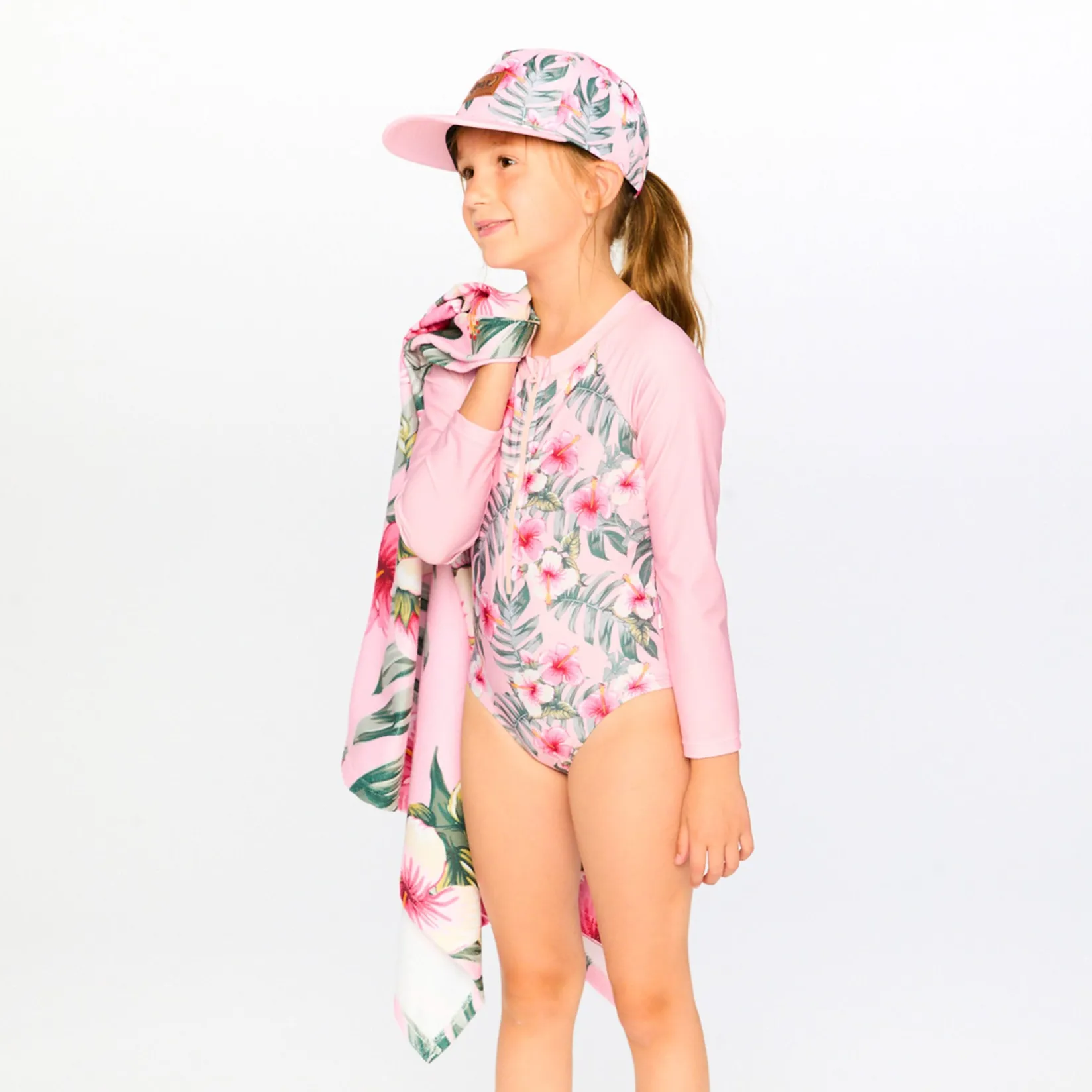 Hats & Caps>Deux par Deux Hibiscus Cap 3-14 Pink