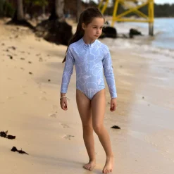 Outlet Hibiscus Long Sleeve Swimsuit 2-14y Kids Swimsuits
