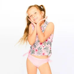 Swimsuits>Deux par Deux Hibiscus Tankini 2-6 Pink