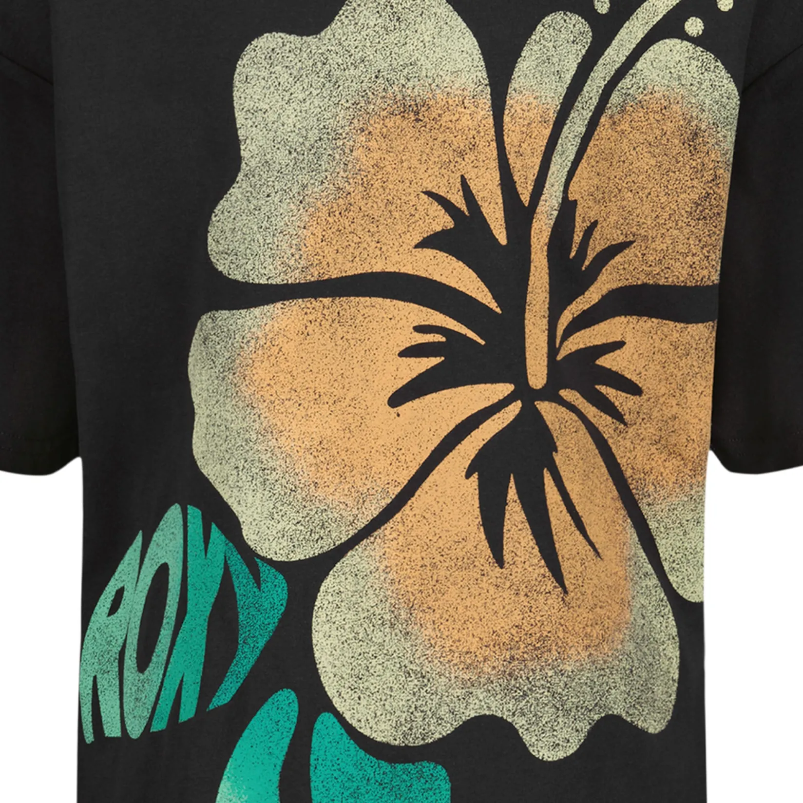 Tops>Roxy Hibiscus T-shirt 7-16 Black