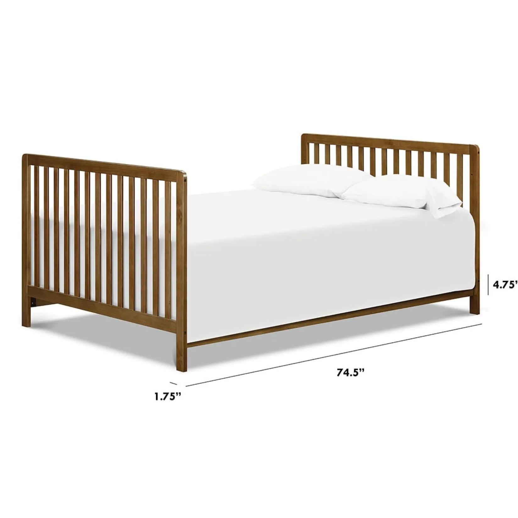 Toddler Rails|Cribs & Mattresses>Million Dollar Baby Hidden Hardware Full Size Bed Conversion Kit - Walnut