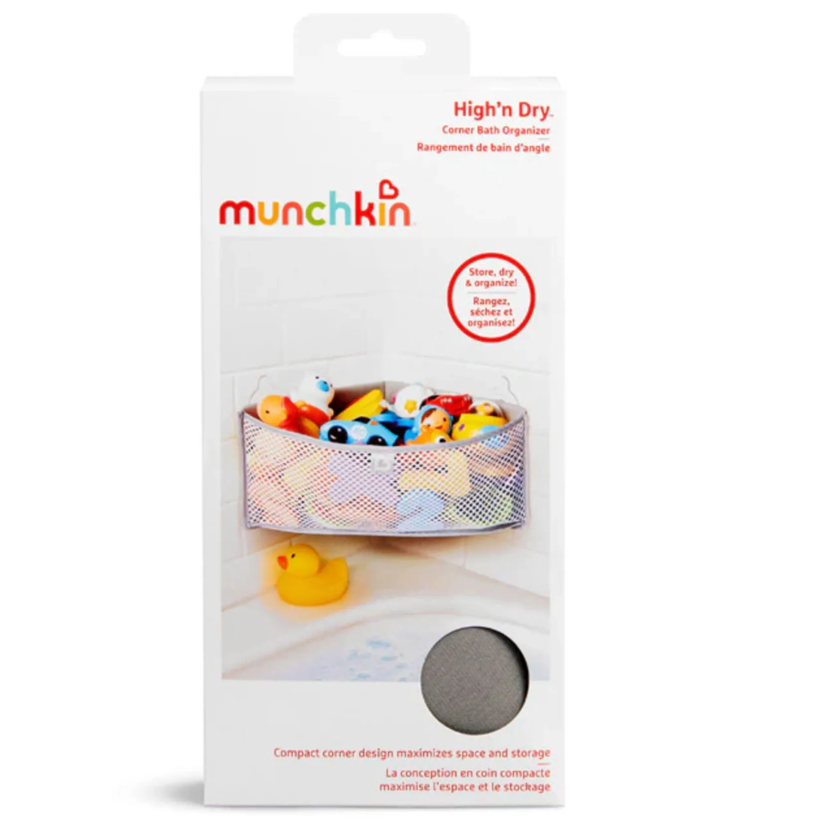 Bath Accessories>Munchkin High’n Dry™ Corner Bath Organizer - Grey