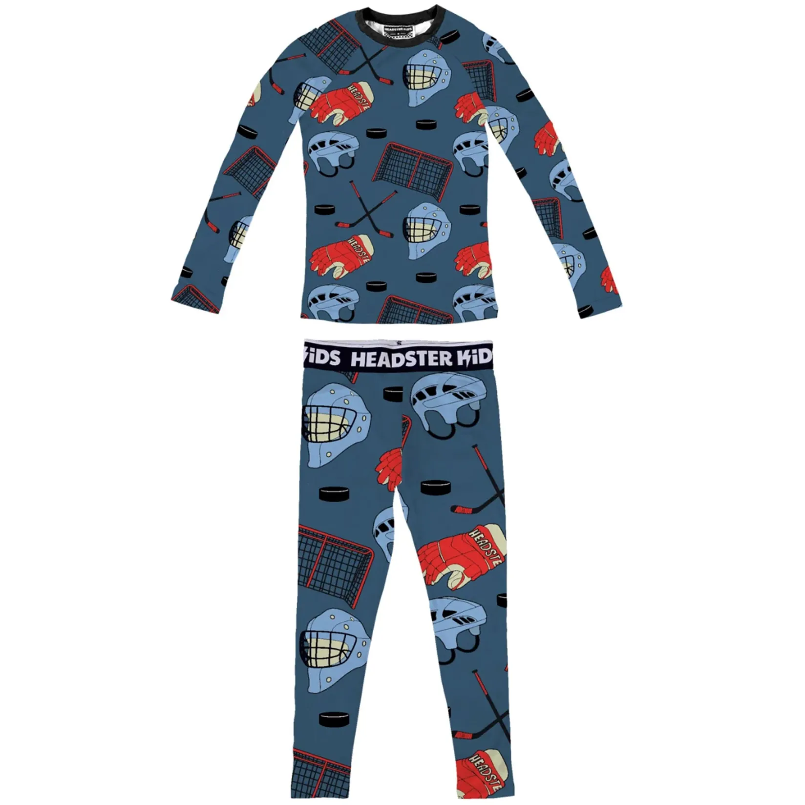 Underwear & Socks|Fleeces And Sweatshirts>Headster Kids Hockey Night Base Layer 2-10y Blue