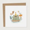 Greeting Cards|Party Supplies>Mimosa Design Holiday Greeting Card - Festive Frog
