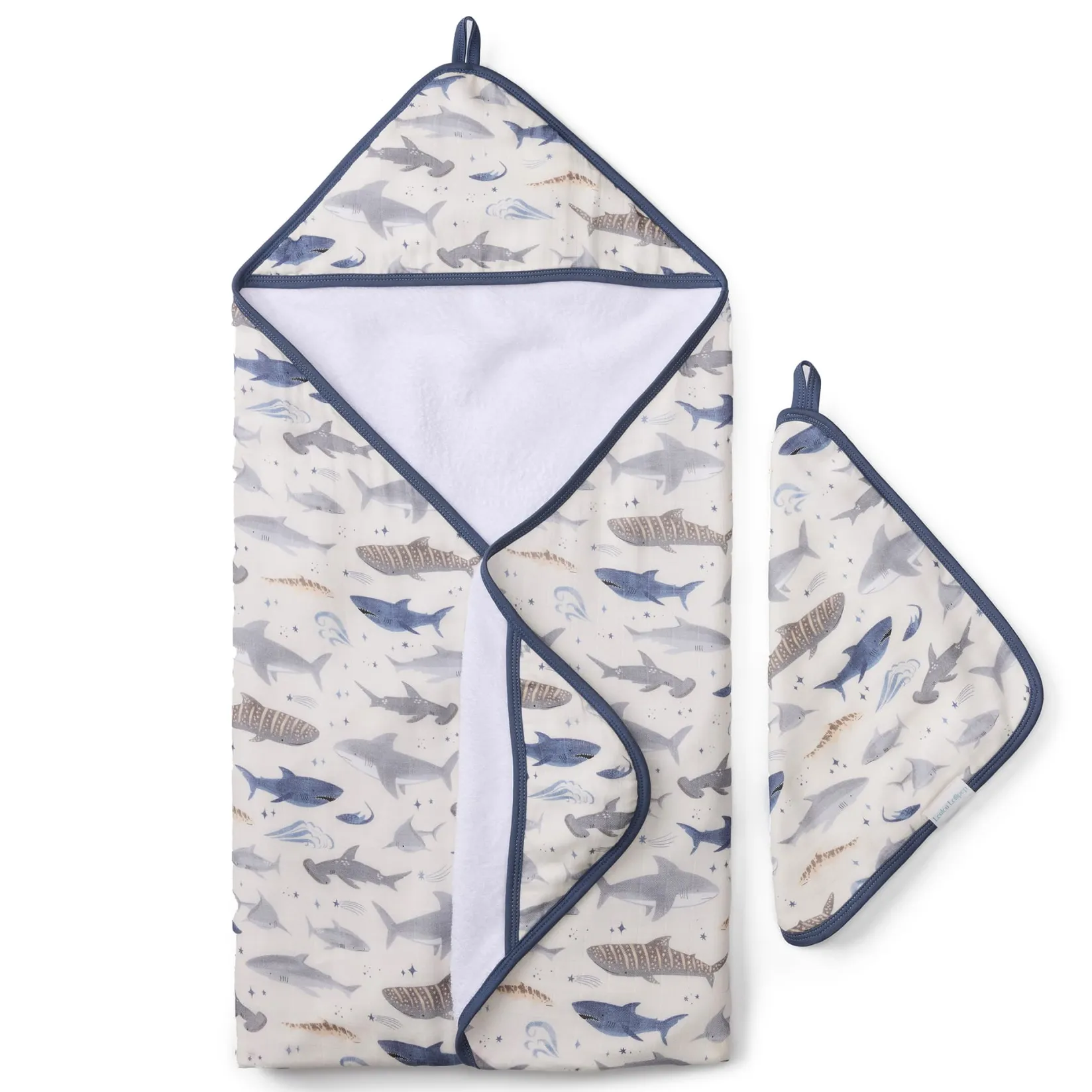 Hot Hooded Towel Set - Sharks Kids Muslin Products|Towels & Wipes