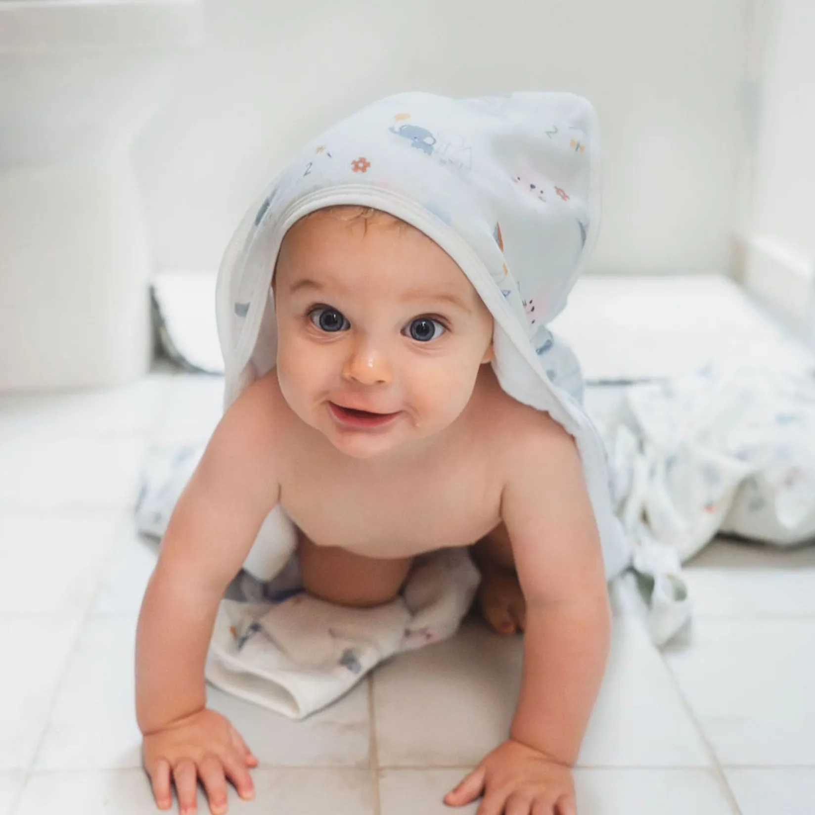 Muslin Products|Towels & Wipes>Loulou Lollipop Hooded Towel Set - Tiny Mathletes