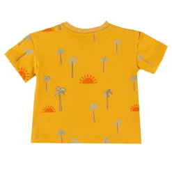 Tops>Chat Botte Horizon Palm Trees T-Shirt 3-24m Mustard