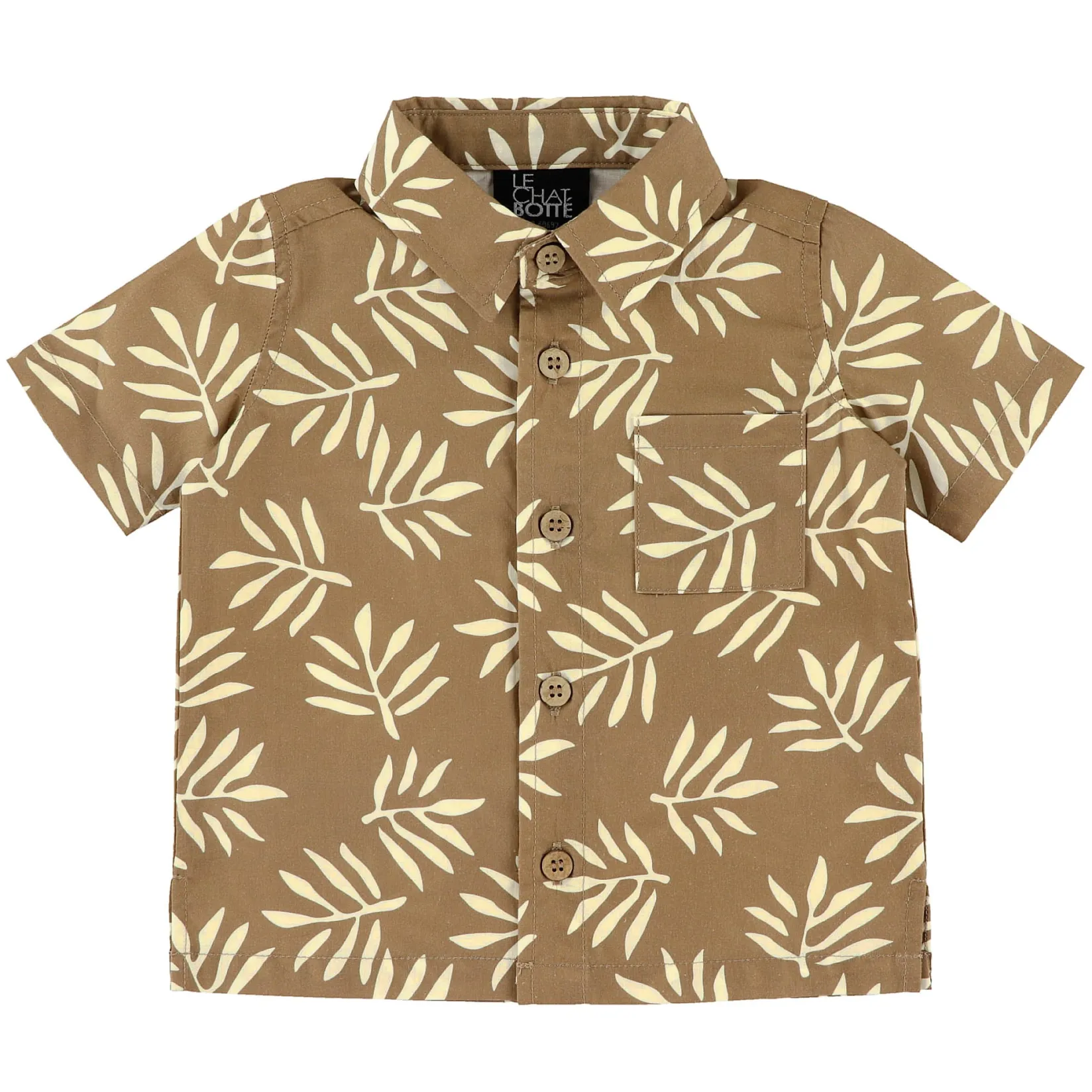 Tops>Chat Botte Horizon Shirt 3-24m Brown