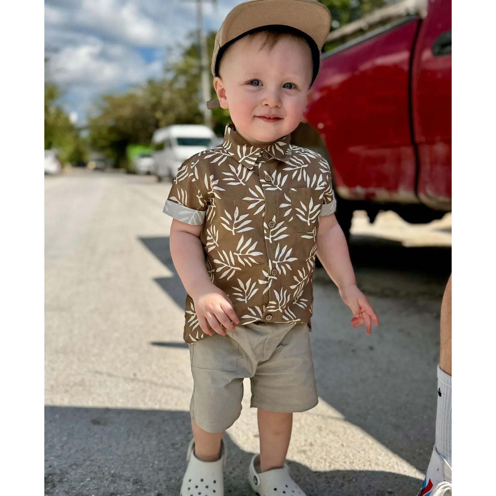 Tops>Chat Botte Horizon Shirt 3-24m Brown