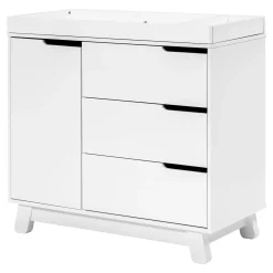 Changing Tables>Babyletto Hudson 3-Drawer Changer Dresser with Removable Changing Tray - White