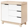 Sale Hudson 3-Drawer Changer Dresser with Removable Changing Tray - Washed Natural / White Changing Tables