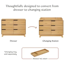 Outlet Hudson 6-Drawer Double Dresser - Honey Storage Furniture