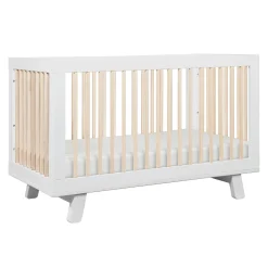 Hot Hudson 3-in-1 Convertible Crib - White / Washed Natural Cribs & Mattresses|Cribs & Mattresses