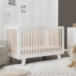 Hot Hudson 3-in-1 Convertible Crib - White / Washed Natural Cribs & Mattresses|Cribs & Mattresses