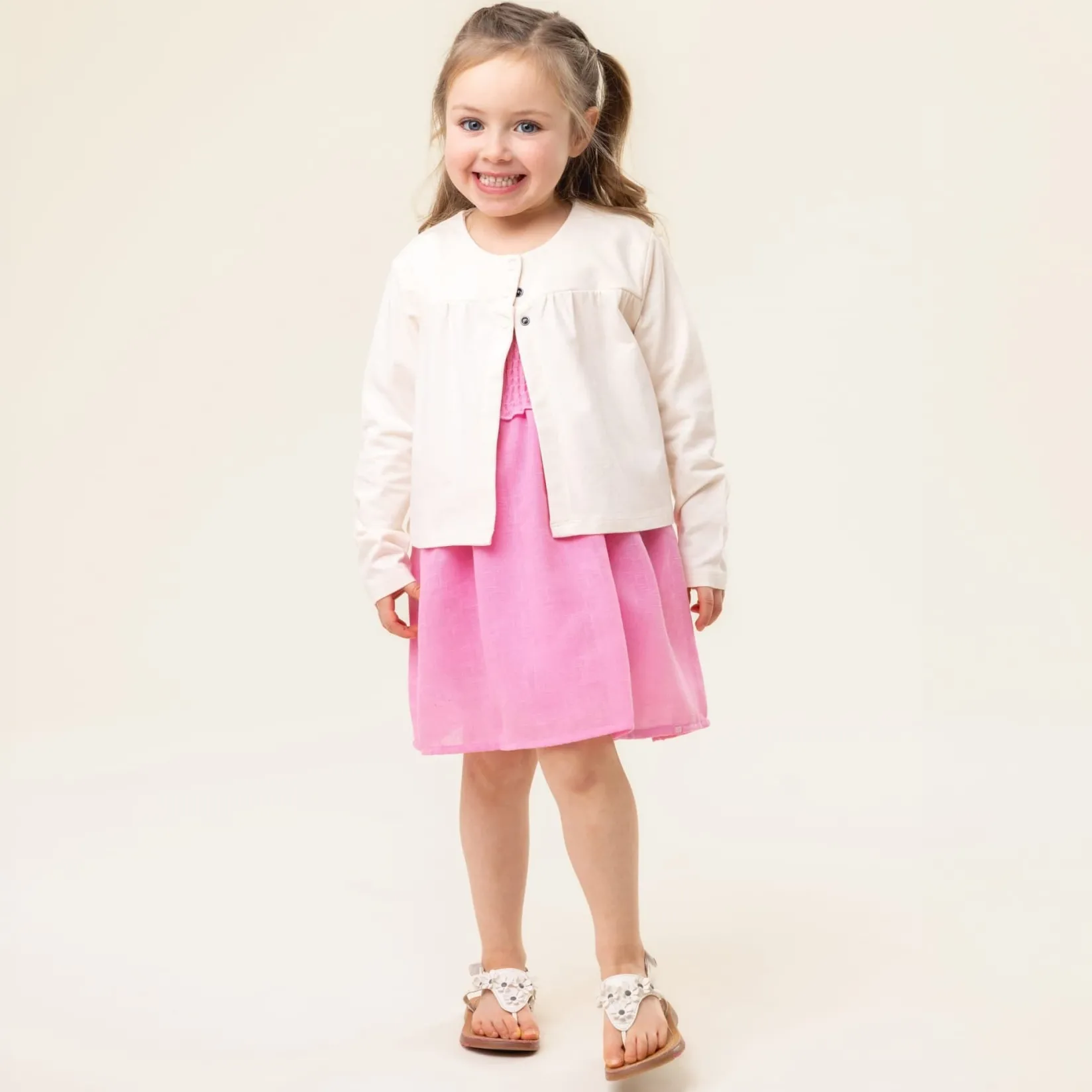Tops|Fleeces And Sweatshirts>Nano Humingbird Cardigan 2-10y Ivory