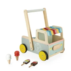 Hot Ice Cream Cart Push-Along Trolley Kids Wooden Toys|Walkers