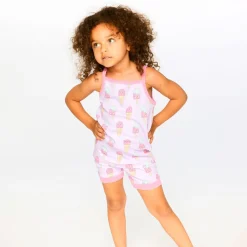 Pajamas & Bathrobes>Deux par Deux Ice Cream Pajama Set 2-6 Pink