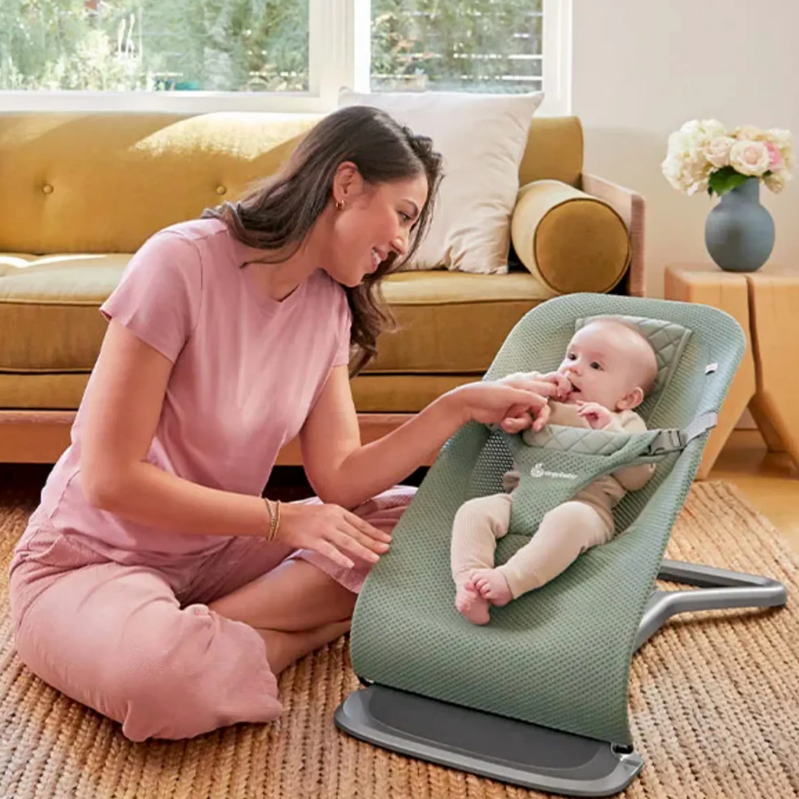 3-in-1 Evolve Mesh Bouncer - Sage Swings & Rockers