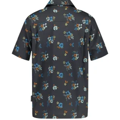 Tops>Quiksilver Island Flowers Camp Shirt 8-20 Black