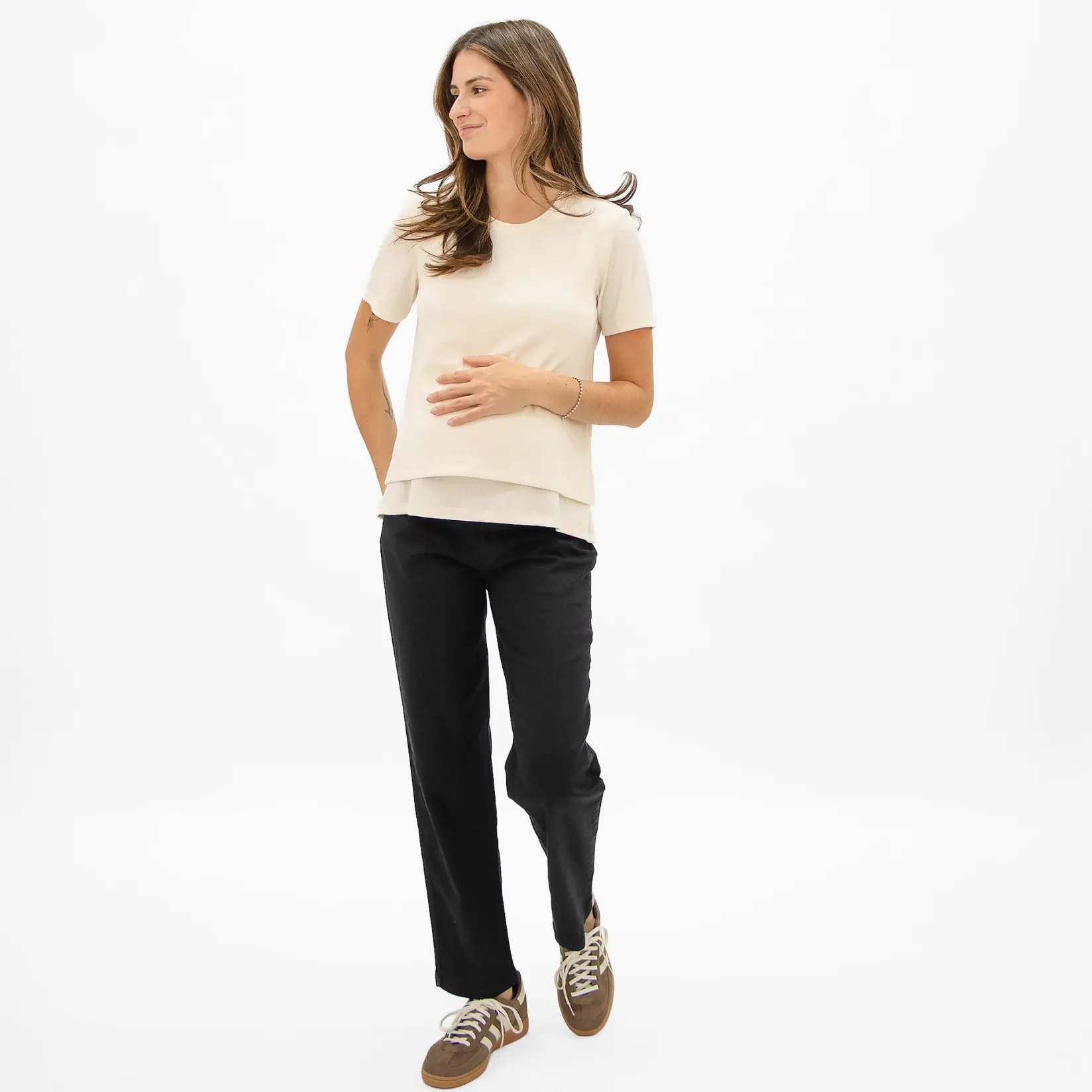 Tops>Bella Maternite Nursing T-shirt Ivory