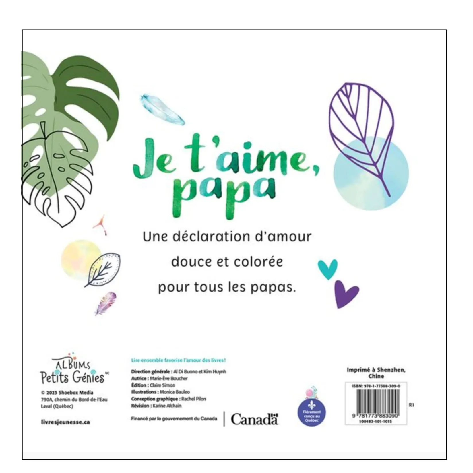 Online Je T'aime, Papa Quebec Books|2 Years And Over