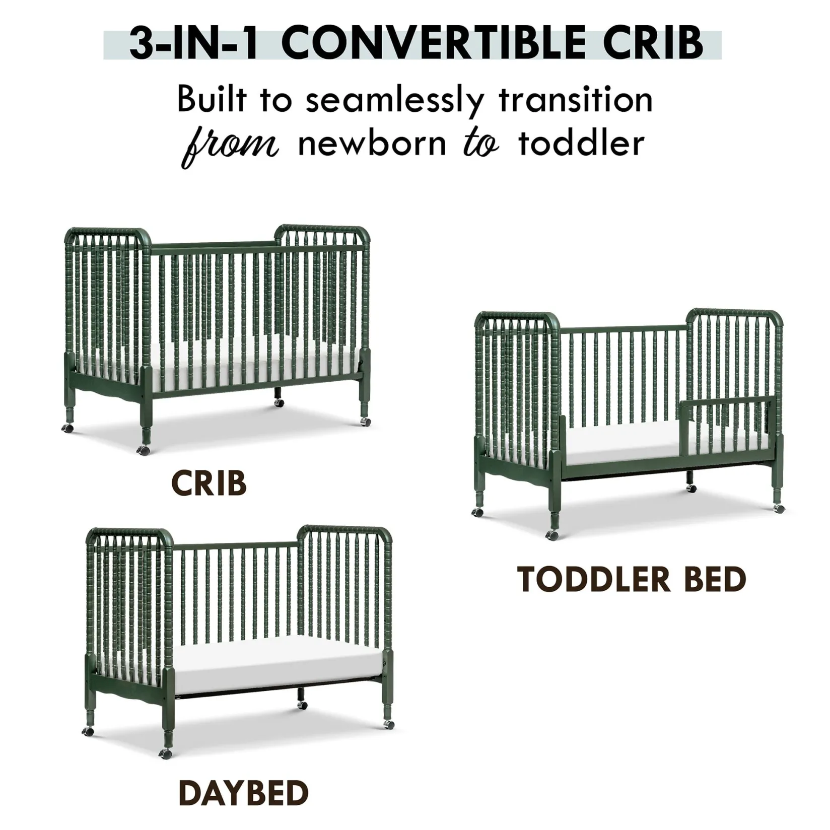 Cribs & Mattresses|Cribs & Mattresses>DaVinci Jenny Lind 3-in-1 Convertible Crib - Vert