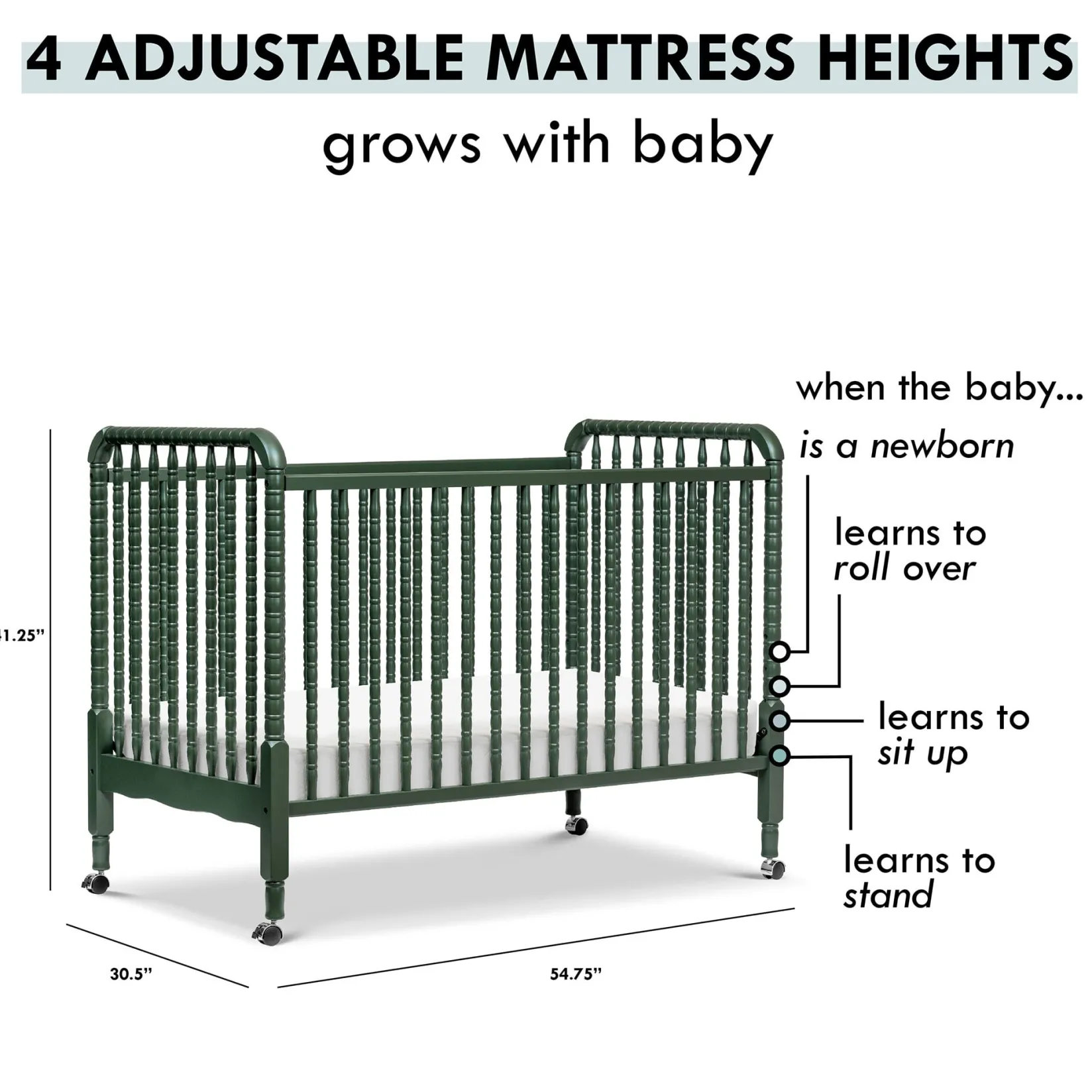 Cribs & Mattresses|Cribs & Mattresses>DaVinci Jenny Lind 3-in-1 Convertible Crib - Vert