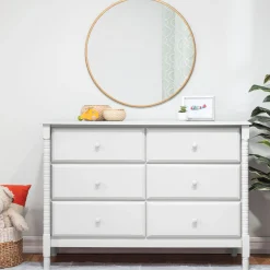 Storage Furniture>DaVinci Jenny Lind Spindle 6-Drawer Dresser - White