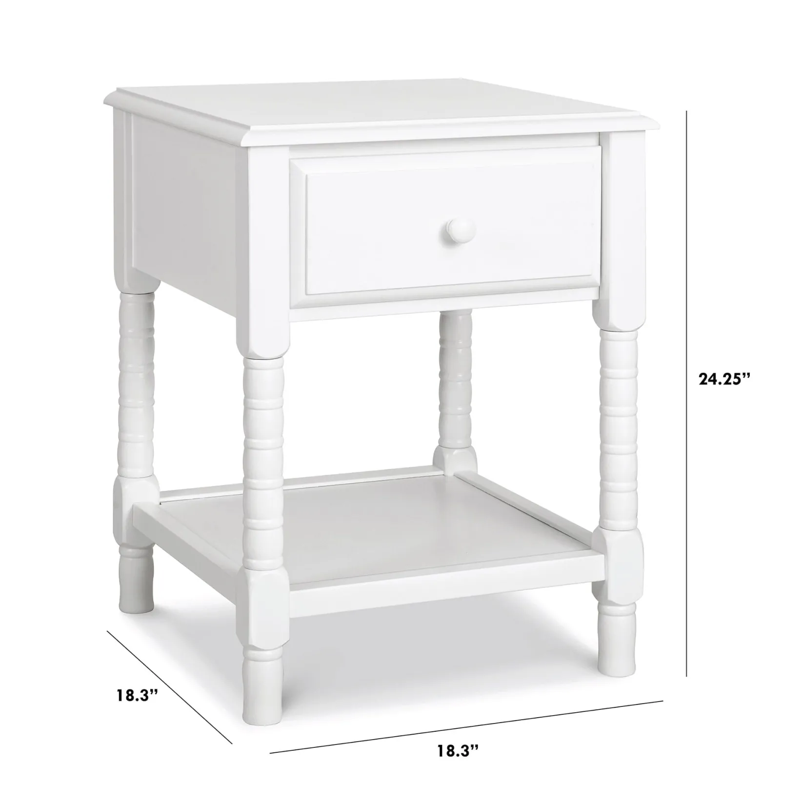 Nightstands>DaVinci Jenny Lind Spindle Nightstand - White