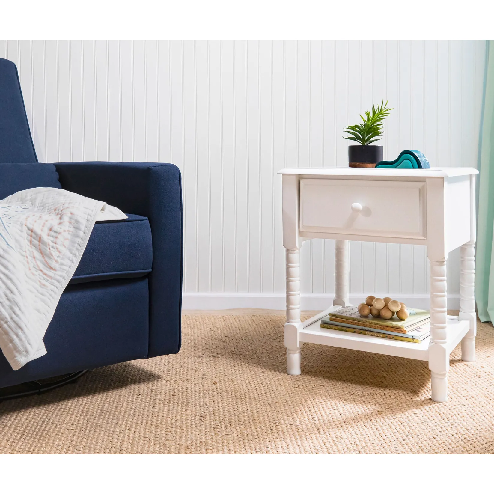 Nightstands>DaVinci Jenny Lind Spindle Nightstand - White