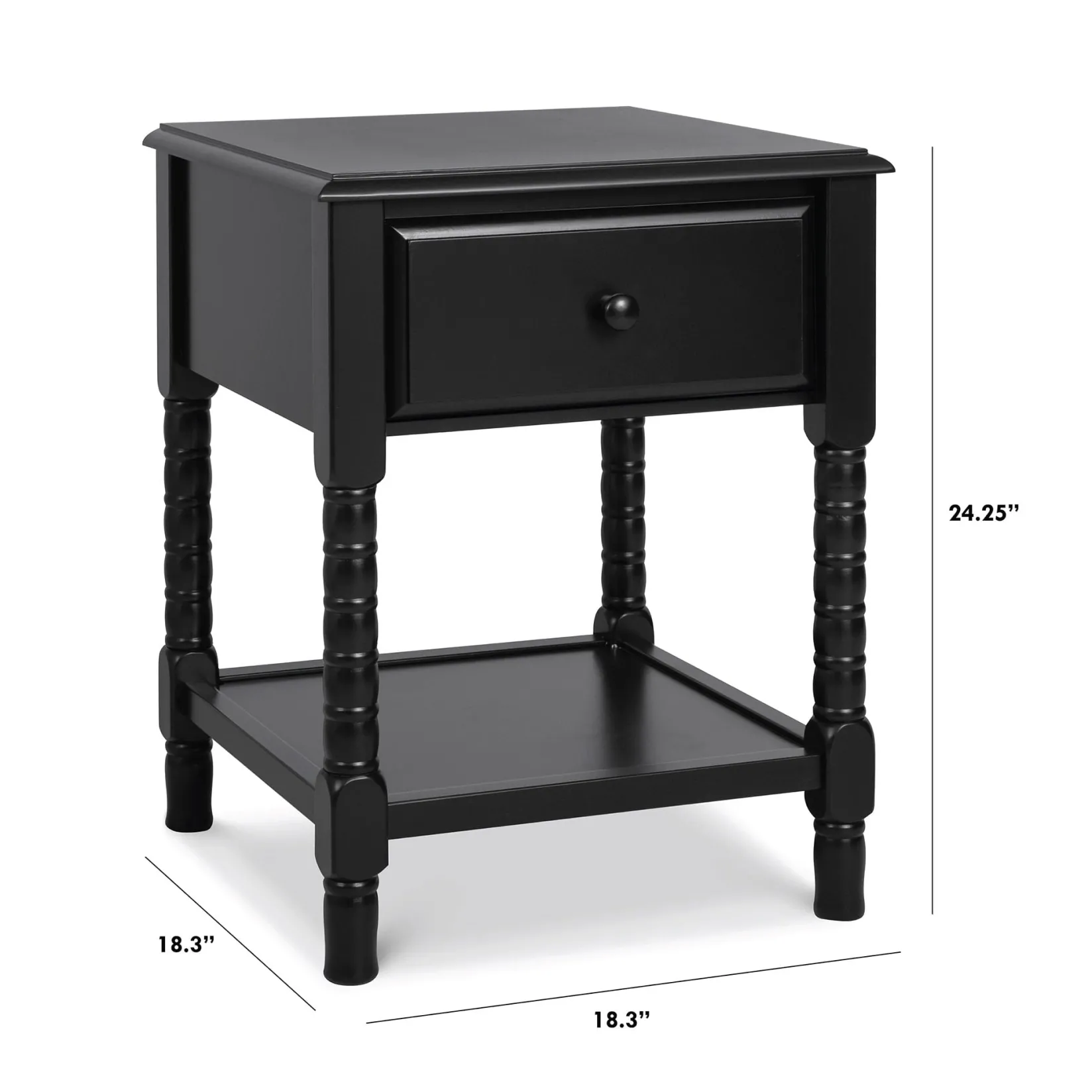 Nightstands>DaVinci Jenny Lind Spindle Nightstand - Ebony