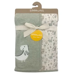 Jersey Blanket Dino Sage Kids Blankets|Blankets