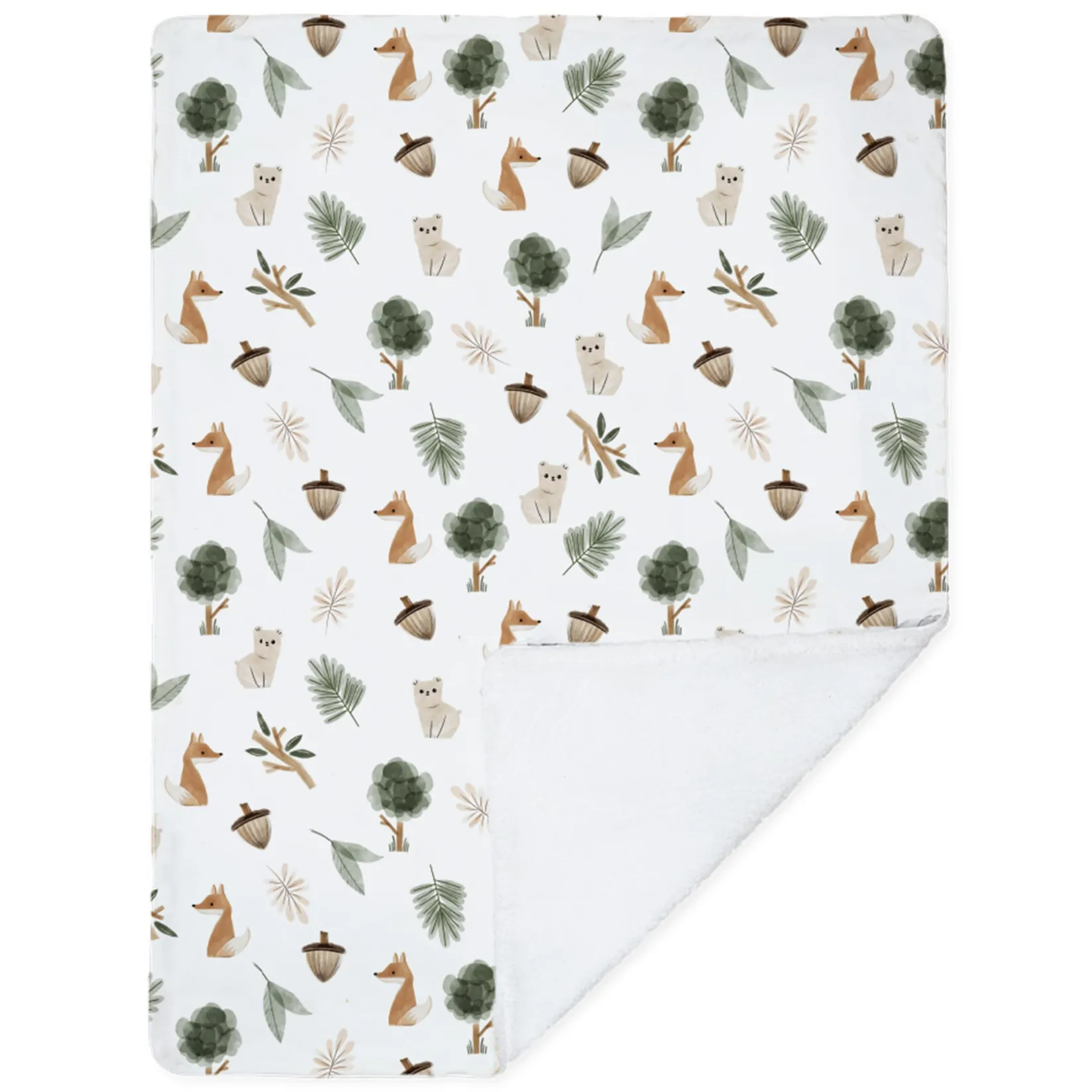 Clearance Jersey Sherpa Blanket - Forest Retreat Kids Blankets|Blankets