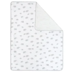 Blankets|Blankets>Living Textiles Jersey Sherpa Blanket - Grey Elephant