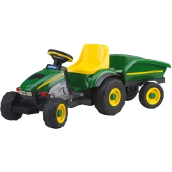 Online John Deere Farm Tractor With Trailer - Green/Yellow Kids Motorized & Electronic|Walkers