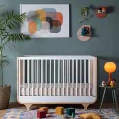 Outlet Jolly 3-In-1 Convertible Crib - White/Natural Cribs & Mattresses|Cribs & Mattresses