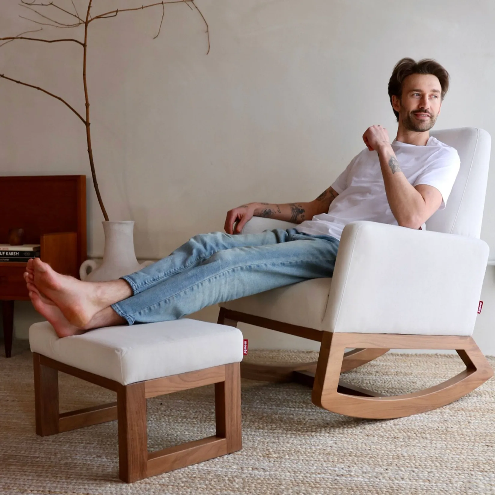 Gliders & Rocking Chairs|Gliders & Rocking Chairs>Monte Joya Ottoman - Dune / Walnut