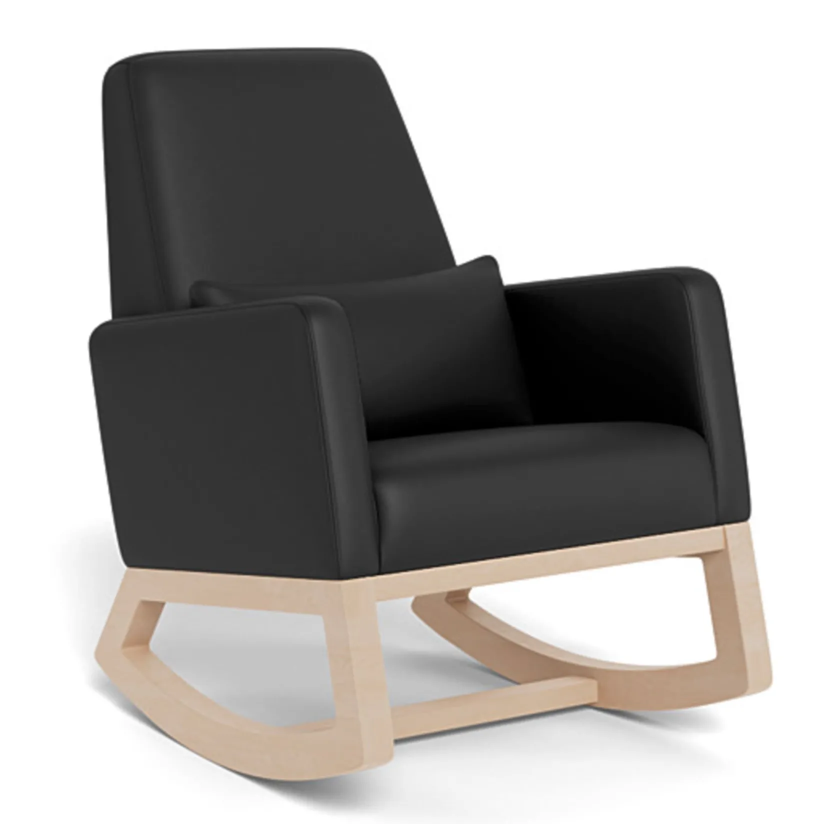Gliders & Rocking Chairs|Gliders & Rocking Chairs>Monte Joya Rocking Chair - Black Leather / Natural Wood