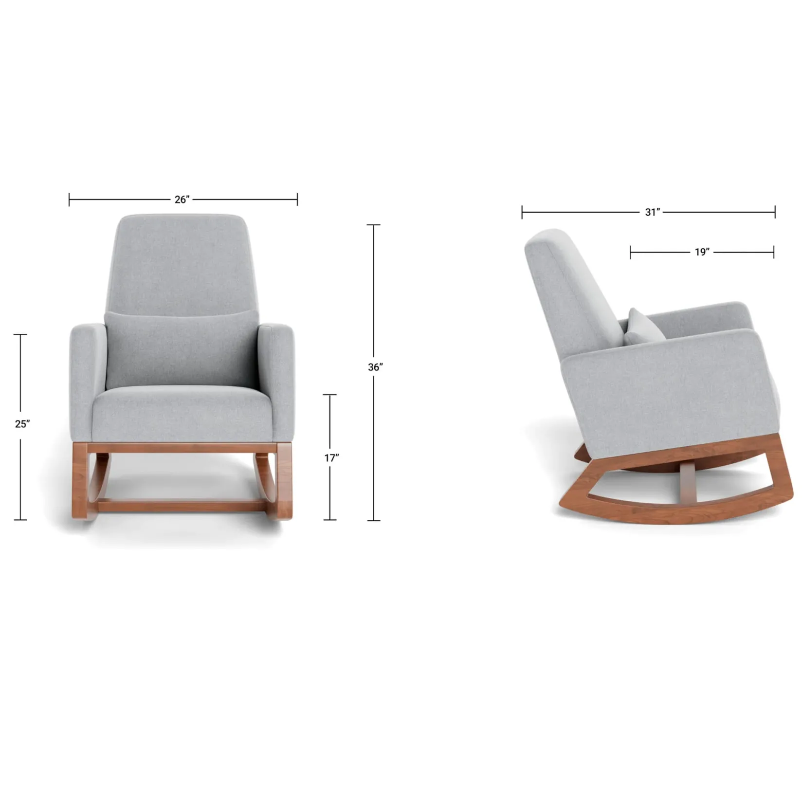 Gliders & Rocking Chairs|Gliders & Rocking Chairs>Monte Joya Rocking Chair - White Faux Sheepskin / Maple (In Stock)