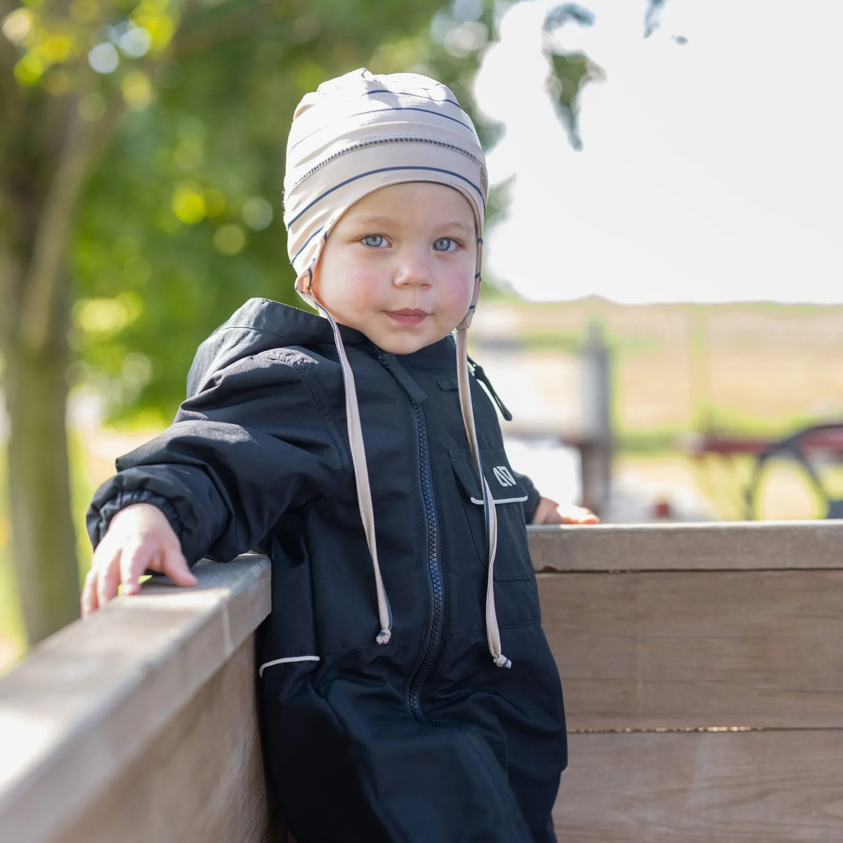 Beanies|Beanies>Nano Julian Striped Beanie 12-24m Beige