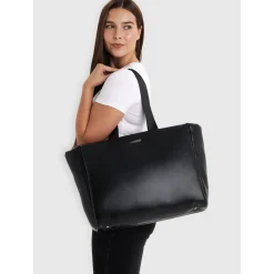 Kaia Tote Bag - Smooth Black Handbags & Purses|Diaper Bags