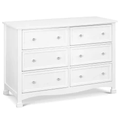Sale Kalani 6-Drawer Double Wide Dresser - White Finish Storage Furniture