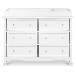 Sale Kalani 6-Drawer Double Wide Dresser - White Finish Storage Furniture