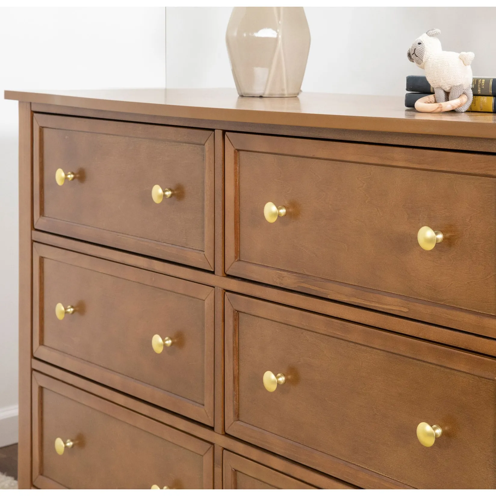 Storage Furniture>DaVinci Kalani 6-Drawer Double Wide Dresser - Chestnut Finish