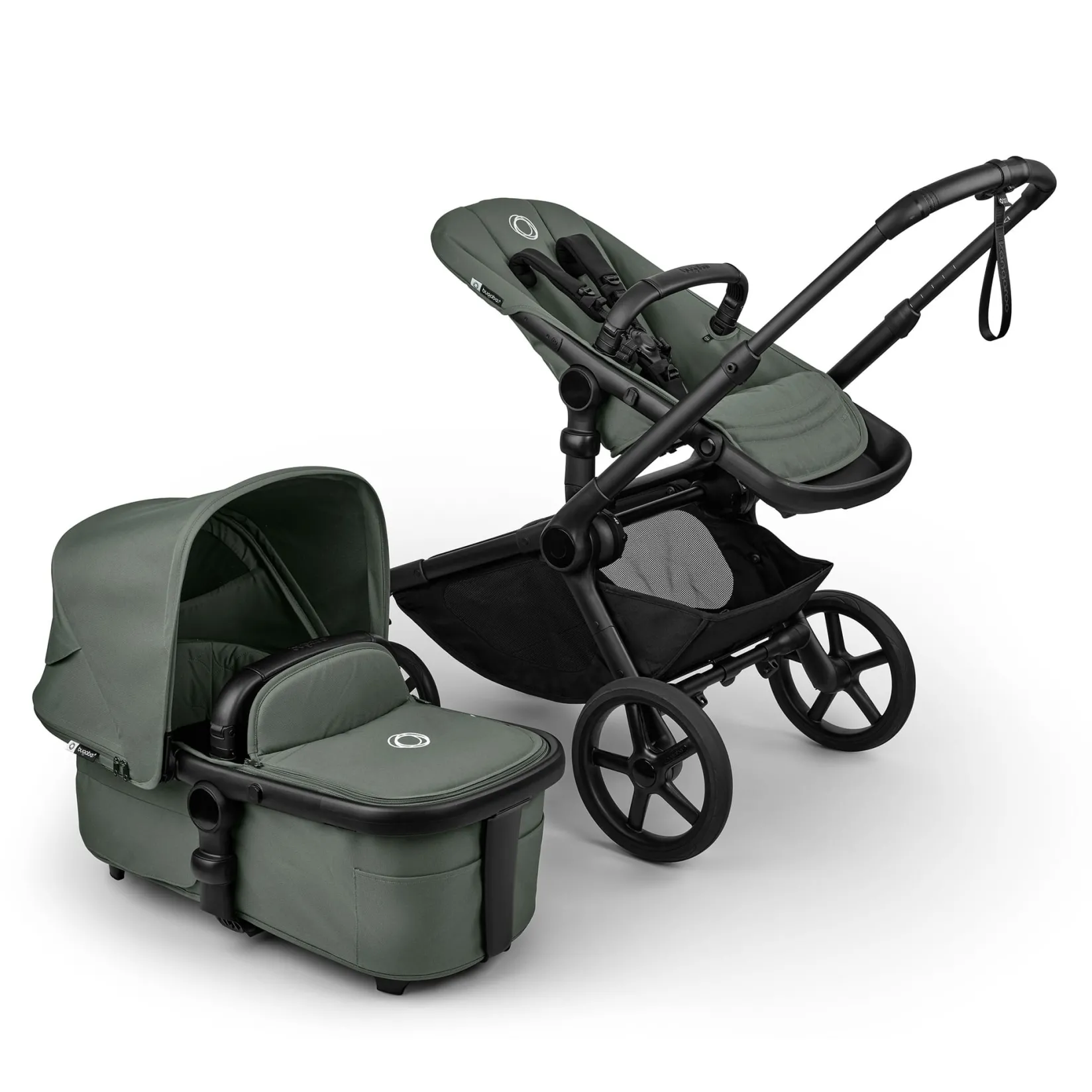 Strollers|Strollers & Trailers>Bugaboo Kangaroo Stroller - Black/ Forest green