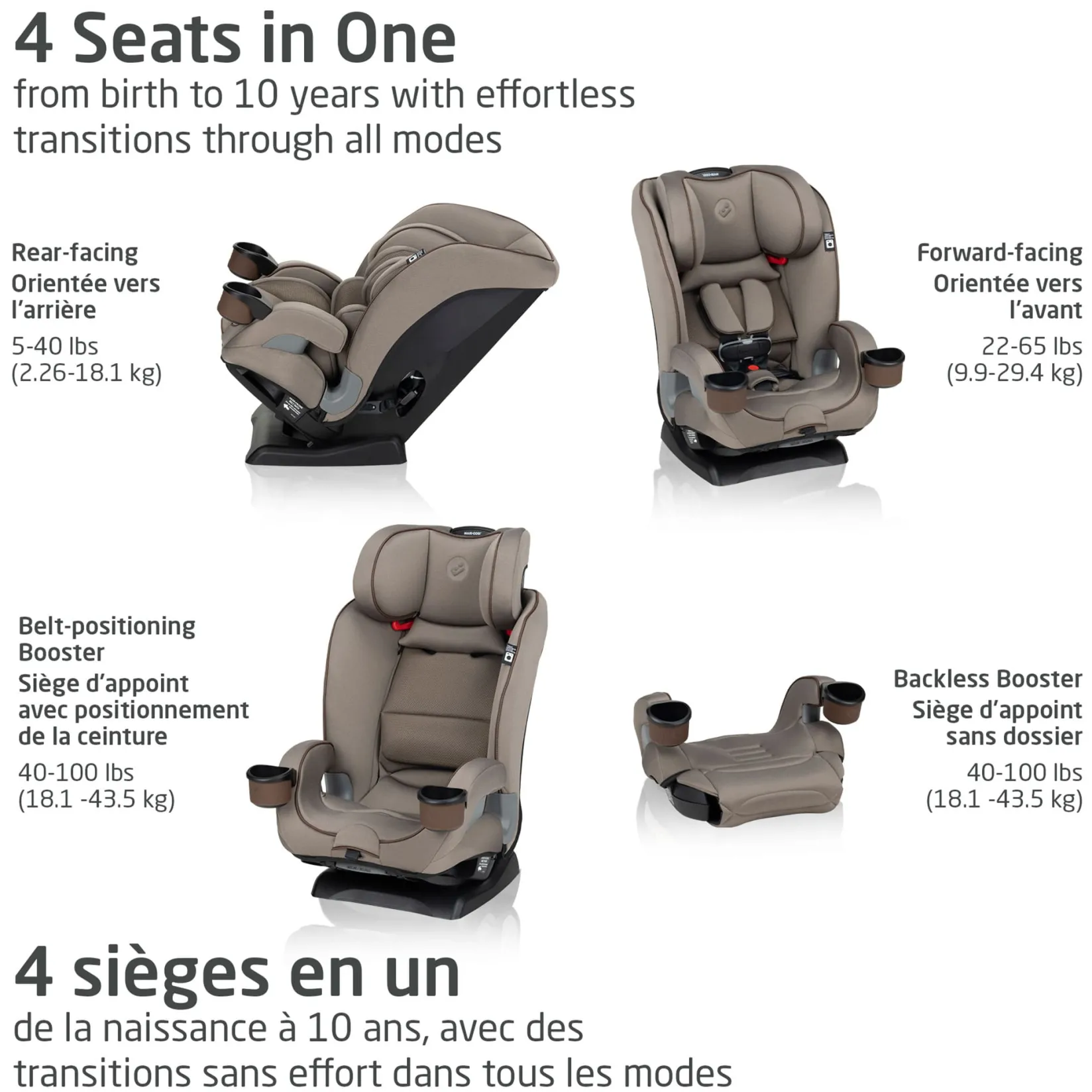 Hot Kani 4in1 Convertible Car Seat -Truffle Kids Car Seats & Booster Seats|Car Seats